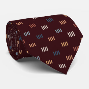 Modern Burgundy Abstract Art Seamless Pattern Tie