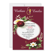 Modern Burgundy and green romantic wedding