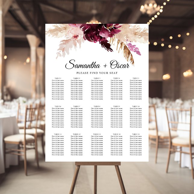 Modern Burgundy Blush Pink  Floral  Poster (Creator Uploaded)