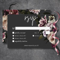 Modern Burgundy Cream Peonies Floral Black Dinner