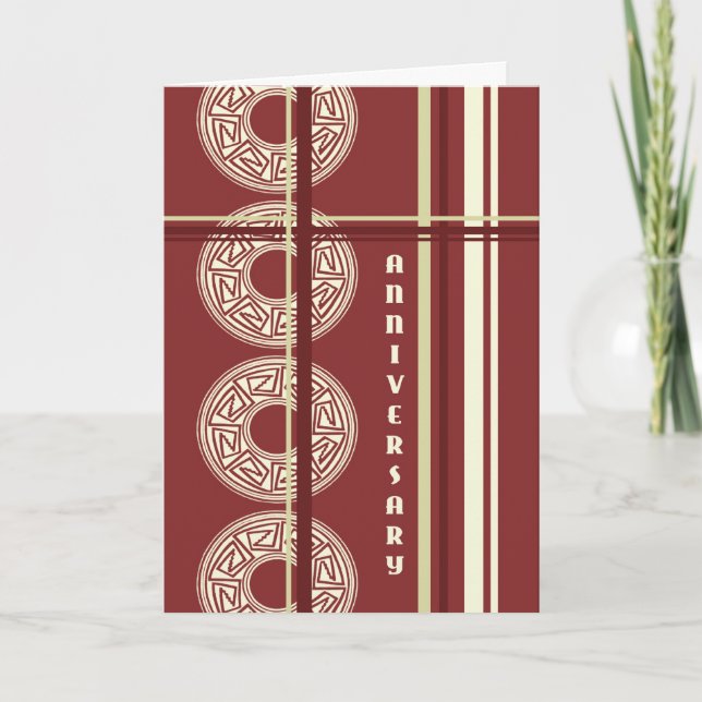 Modern Burgundy Employee Anniversary Card (Front)