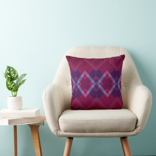 Modern Burgundy Geometric Throw Pillow