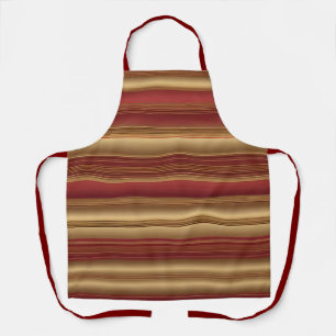 Modern Burgundy Gold Luxury Linen Collection Apron
