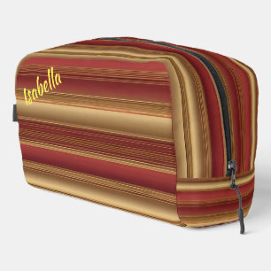 Modern Burgundy Gold Luxury Linen Collection Dopp Kit