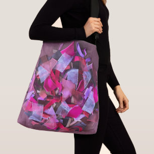Modern  burgundy magenta purple faux 3d ribbons   crossbody bag