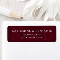 Modern Burgundy Minimalist Wedding Return Address