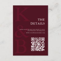 Modern Burgundy Monogram Minimalist Wedding