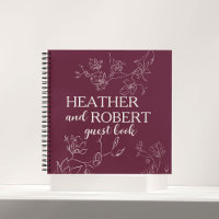 Modern Burgundy Personalised Floral Boho Wedding 3