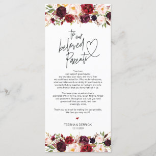 Modern Burgundy Place Setting Thank You Card