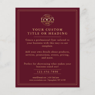 Modern Burgundy Red Business Logo Promotional Flyer