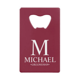 Modern Burgundy Red Personalised Groomsman