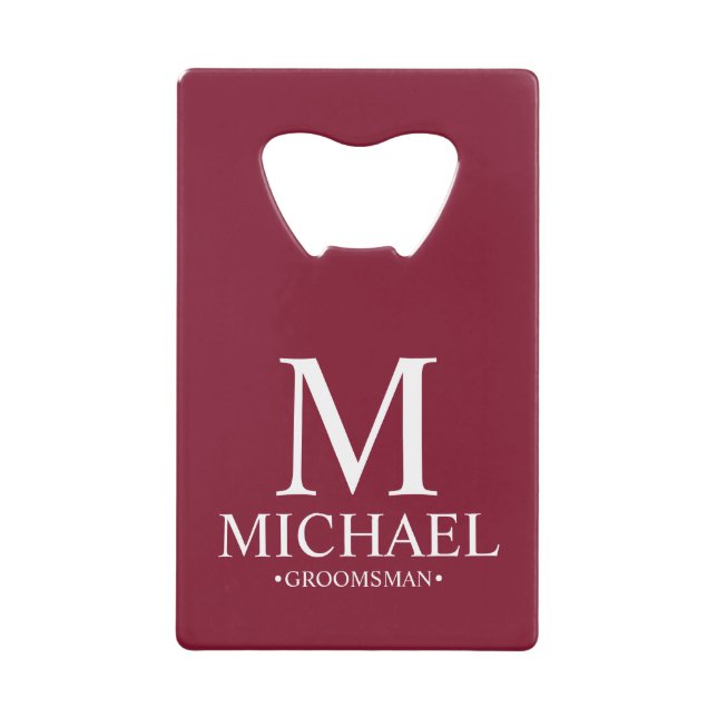 Modern Burgundy Red Personalised Groomsman (Front)
