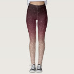 Modern Burgundy & Rose Gold Glitter Ombre Leggings<br><div class="desc">Modern Burgundy & Rose Gold Glitter Ombre Leggings.</div>