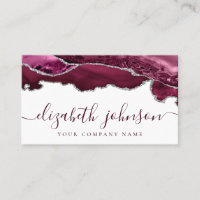 Modern Burgundy Silver Grey Glitter Agate Marble