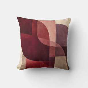 Modern Burgundy Terracotta Geometric Abstract Thro Cushion