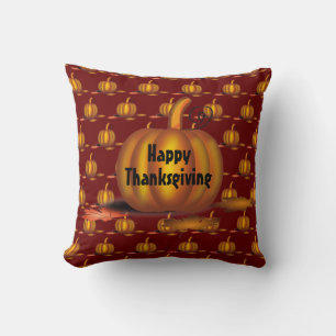 Modern Burgundy   THANKSGIVING   Pumpkin Cushion