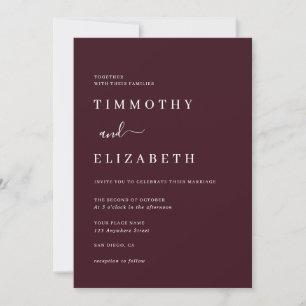 Modern Burgundy Wedding Invitation