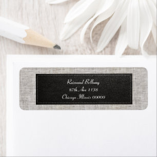 Modern Burlap Return Address Label