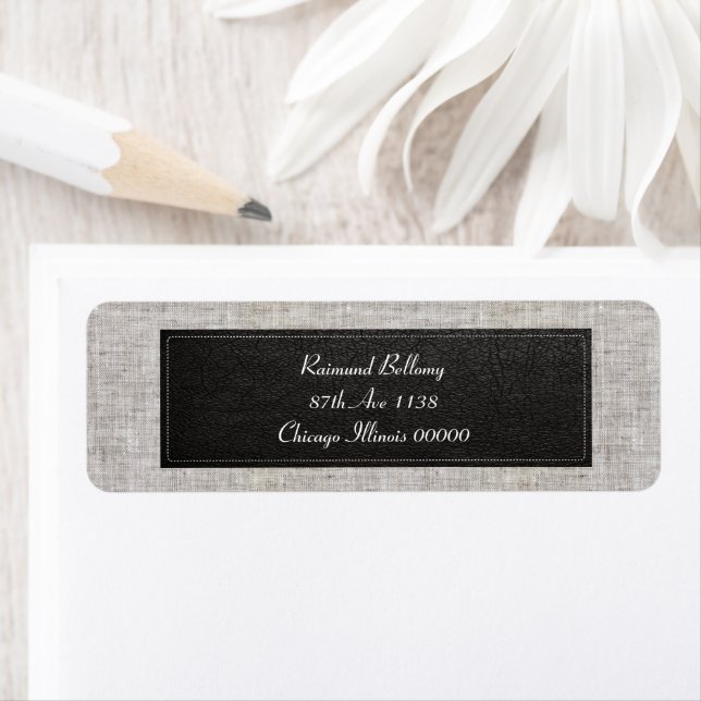Modern Burlap Return Address Label (Insitu)