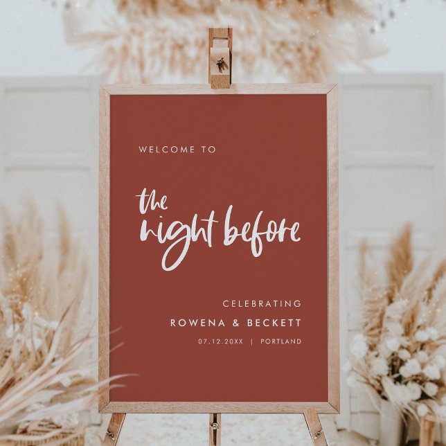 Modern burnt brick Welcome to the night before Poster (Creator Uploaded)