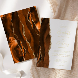 Modern Burnt Orange Agate Wedding