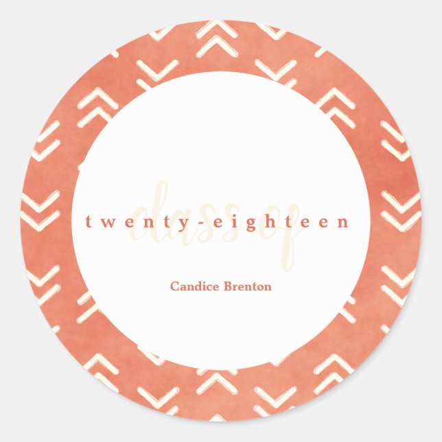 Modern Burnt Orange Arrow Graduate Custom Stickers (Front)