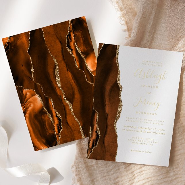 Modern Burnt Orange Gold Agate Wedding (Creator Uploaded)