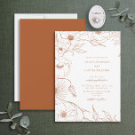Modern Burnt Orange Lline Art Floral Wedding Invitation<br><div class="desc">Looking for a wedding invitation that really stands out? Then our modern burnt orange line art floral wedding invitation design is the perfect choice! This stunning design has all the elegance of a classic wedding, but with enough unique details to make it special. The beautiful burnt orange and terracotta hand...</div>