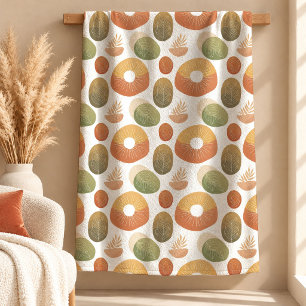 Modern Burnt Orange Mustard Rainbow Blanket Art