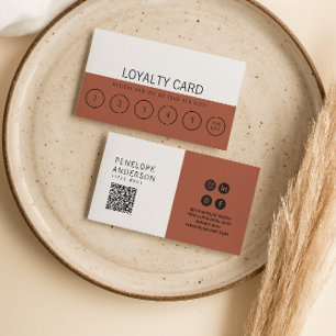 Modern Burnt Orange Neutral Trendy Unique 6 Punch Loyalty Card
