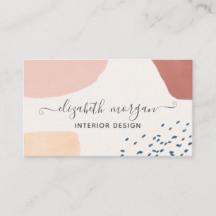 Modern Burnt Orange Pink Signature Script Business Card