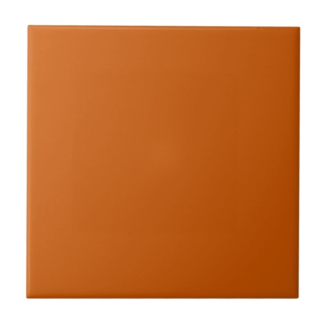 Modern Burnt Orange Plain Solid Colour Ceramic Tile (Front)