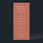 Modern Burnt Orange Simple Wedding Program<br><div class="desc">Elegant wedding program featuring a simple and classic design with your names in a modern handwritten script.  A traditional style that is great for an informal or formal wedding.</div>