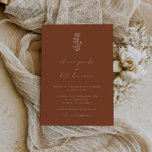 Modern Burnt Orange Terracotta Wedding Invitation