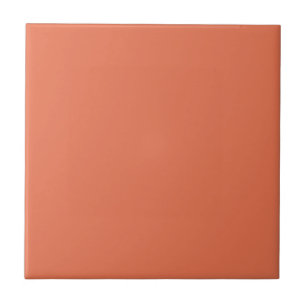 Modern Burnt Sienna Coral Plain Solid Colour Ceramic Tile