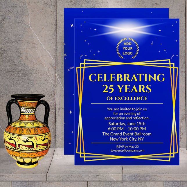 Modern Business Anniversary Navy Blue Design Invitation (Creator Uploaded)