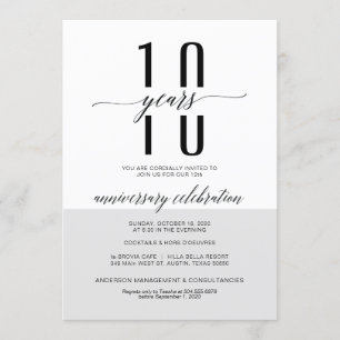 Modern Business Anniversary Party Invitation cards