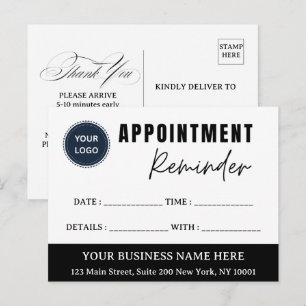 Modern Business Appointment Reminder Postcard