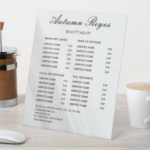 Modern Business Beauty Salon Price List Pedestal Sign