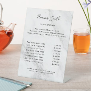 Modern Business Beauty Salon Price List Pedestal Sign
