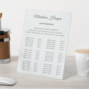 Modern Business Beauty Salon Price List Pedestal Sign