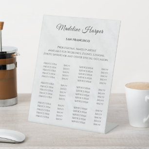 Modern Business Beauty Salon Price List Pedestal Sign