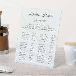 Modern Business Beauty Salon Price List Pedestal Sign