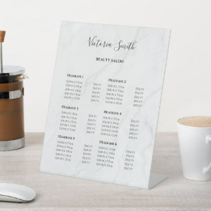 Modern Business Beauty Salon Price List Pedestal Sign