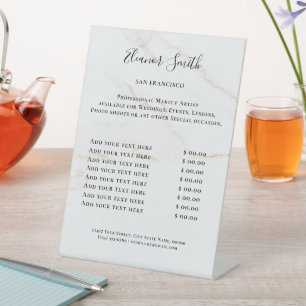 Modern Business Beauty Salon Price List Pedestal Sign