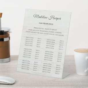 Modern Business Beauty Salon Price List Pedestal Sign