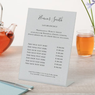Modern Business Beauty Salon Price List Pedestal Sign