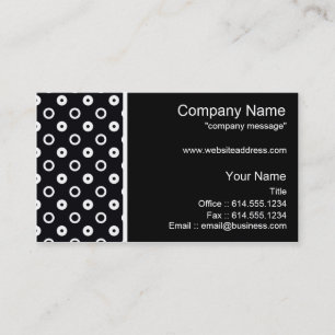 Modern Business Card :: Black with White Circles