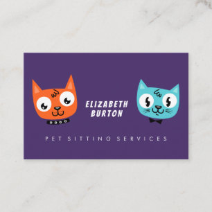 Modern business card for pet sitting service.