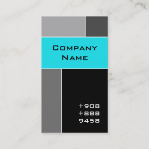 Modern Business Card Turquoise Blue Grey